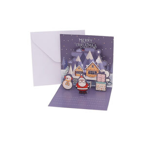 H1-02 purple castle christmas greeting card