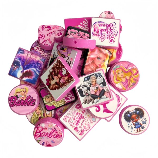 O1CN0170VCPF1XL058Yo4kC_2221270072906-0-cib Wholesale Cross-border popular Barbie princess printed 3D silicone beads, creative internet celebrity jewelry, DIY bracelet accessories, color printed beads