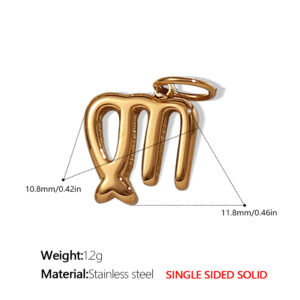 Pj431g8 virgo gold solid pendant