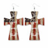 Wholesale Star Stripe Flag Sunflower Independence Day Earrings