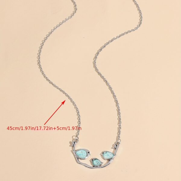 Wholesale Sparrow Sky Blue Sticker Alloy Necklace