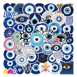 Wholesale 50 Horror Weird Evil Blue Eyes Waterproof Vinyl Stickers