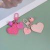 Wholesale Heart-shaped PU leather engraved love leather keychain
