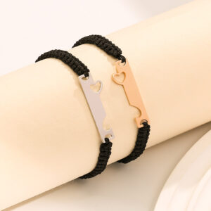 Black rope + gold and silver pair