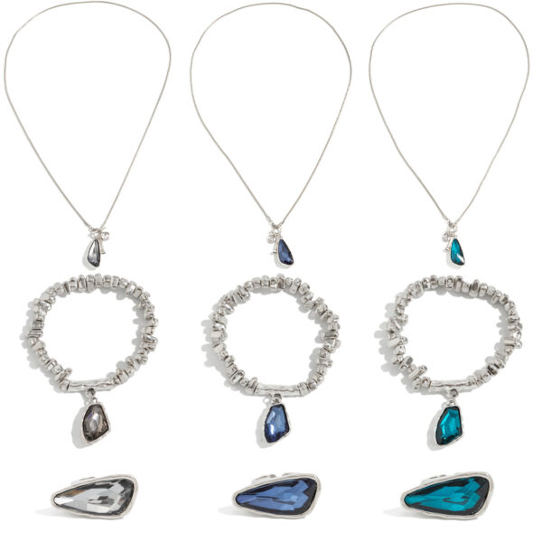 Wholesale Geometric Acrylic Gemstone Pendant Necklace