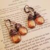 Wholesale Retro Style Purple Gemstone Bulb-Shaped Earrings