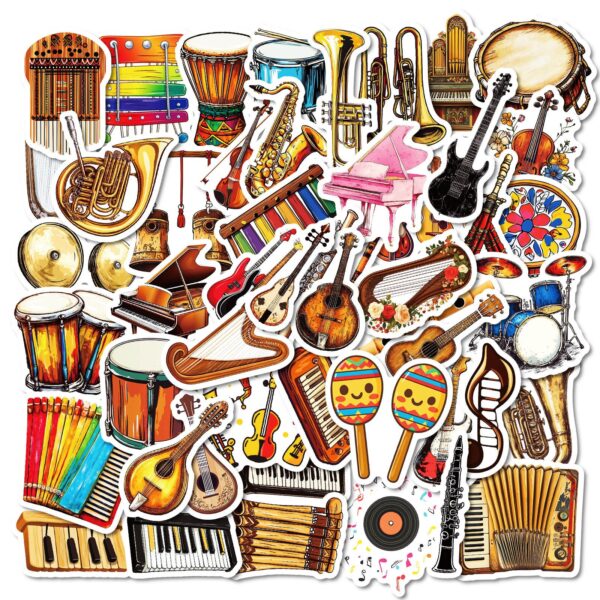 Wholesale 50pcs Musician Series Musical Instrument Mix-and-Match Graffiti Stickers
