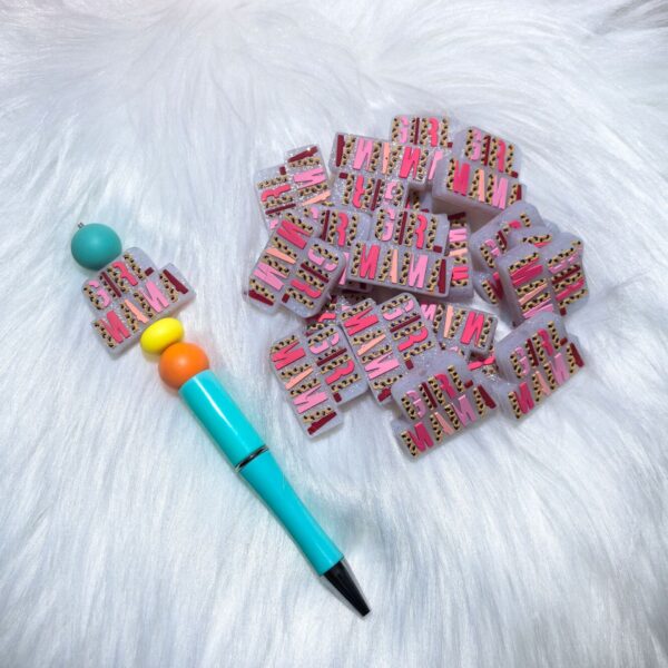 Wholesale Boy Girl Mom Silicone Cartoon Beads 10pcs/pack