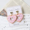 Wholesale Valentine's Day Acrylic Enameled Heart-Shaped Donut Earrings - Sweet, Fun, Vacation Style, Holiday Party Gift Earrings