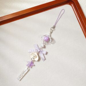 25b10 bowknot seashell wind chime - purple