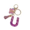 Wholesale Purple Illusion Color Double Glue Letter Glitter Tassel Keychain