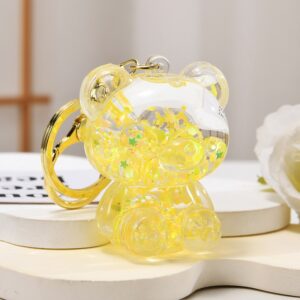 Glow-in-the-dark bear [lemon yellow] / Keychain + luminous oil bottle