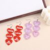Wholesale Valentine's Day Flash Three in One Heart Letter Acrylic Earrings