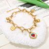 Wholesale Sweet and Cool Strawberry Pearl Cross Love Star Bracelet