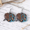 Wholesale Heart Pendant Earrings Wooden Double-Sided Earrings Gift