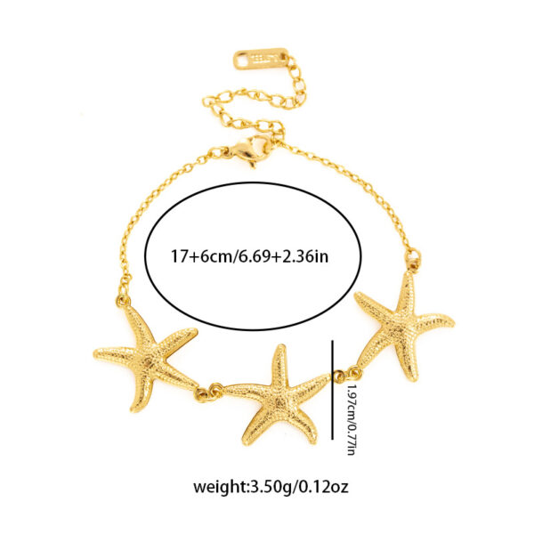 Wholesale Starfish Shell Bracelet Stainless Steel Non-Fading Hand Jewelry