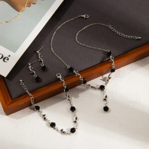 X250/three-piece set black flower