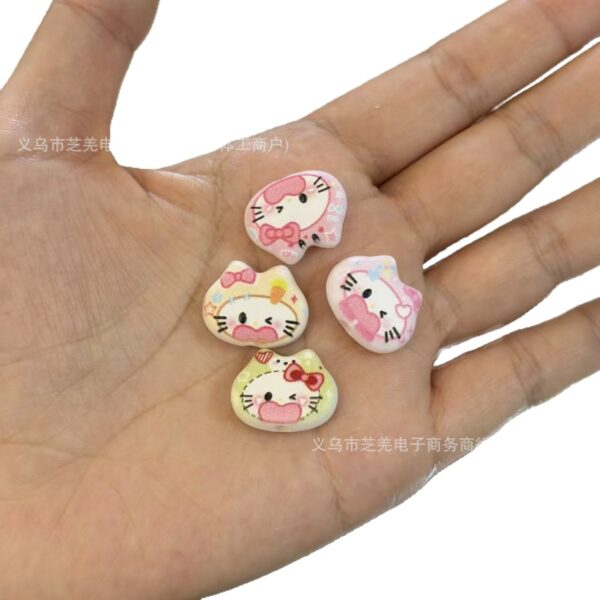 Wholesale 10pcs Cartoon Cute Relief Cat Head Acrylic Beads