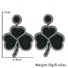 Wholesale St. Patrick's Day studded clover earrings