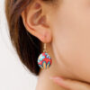 Wholesale Cartoon Printed Easter Egg Oil Earrings Light Luxury Niche Earrings Cute Earrings
