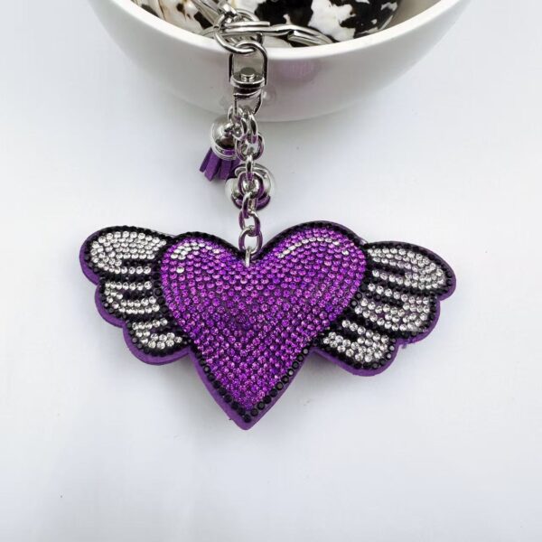 Wholesale Creative Diamond-Encrusted Heart Keychain
