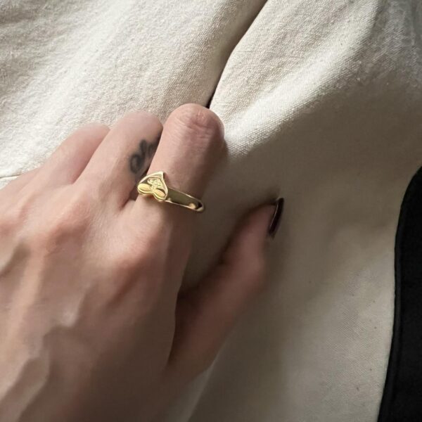 Wholesale Heart shaped Saturn opening retro electroplated ring