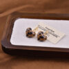 Wholesale Mirad Retro Leopard Pattern Heart Earrings