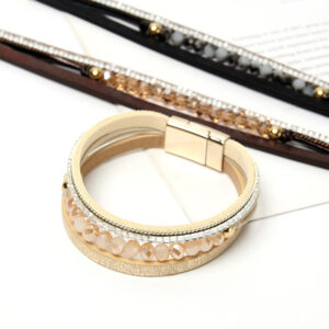 Wholesale Bohemian style multi-layered diamond-encrusted bracelet