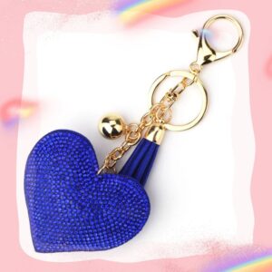 Royal Blue / Keychain + heart tassel