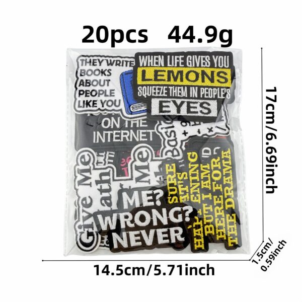 Wholesale Cartoon English Math Series Embroidery DIY Patches