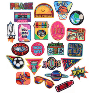 Wholesale Cartoon Rocket Basketball English Clothes Embroidery DIY Patches