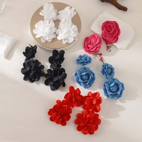Wholesale Multi colored flower Valentine's Day earrings