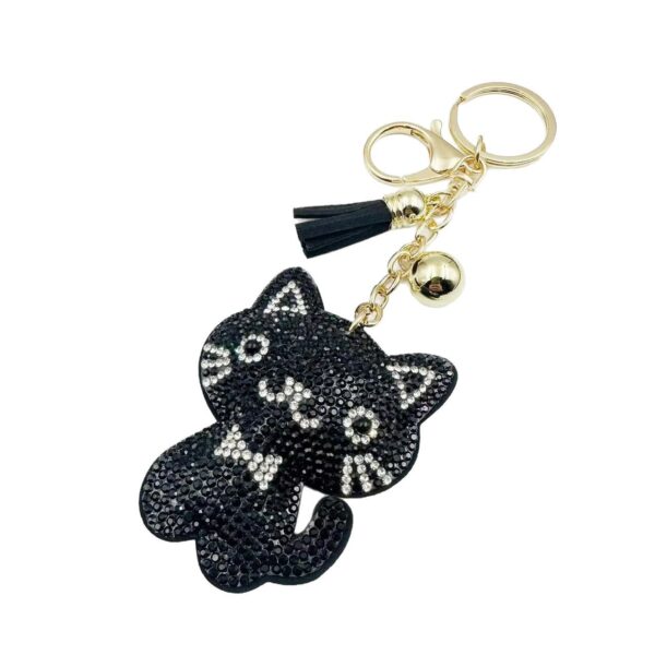 Wholesale Creative Cartoon Kitten Diamond Keychain