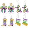 Wholesale Carnival Shining Parade Boots Map Bow Earrings