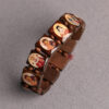 Wholesale Natural wooden oil dripping colored prayer bead bracelet