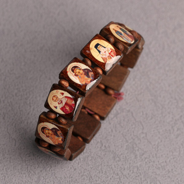 Wholesale Natural wooden oil dripping colored prayer bead bracelet
