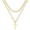 O1CN017RgdWH1xvngzld7VW_2208907706506-0-cib Wholesale Golden cross double layered titanium steel necklace