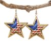 Wholesale Red White and Blue Flag Star Pendant Acrylic Earrings