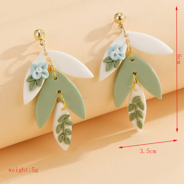 Wholesale Handmade Girl Forest Flower Soft Ceramic Earrings