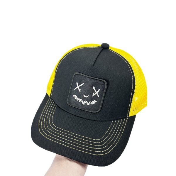Wholesale Smiley Face Embroider Hip-Hop Hats Mesh Hats