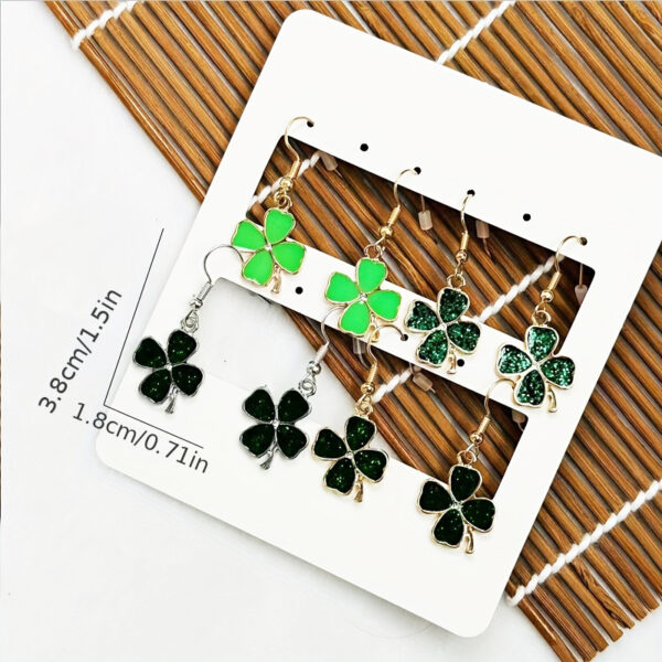 Wholesale St. Patrick's Day Four-Leaf Clover Earrings