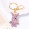 Wholesale rhinestone rabbit keychain, cute cartoon design
