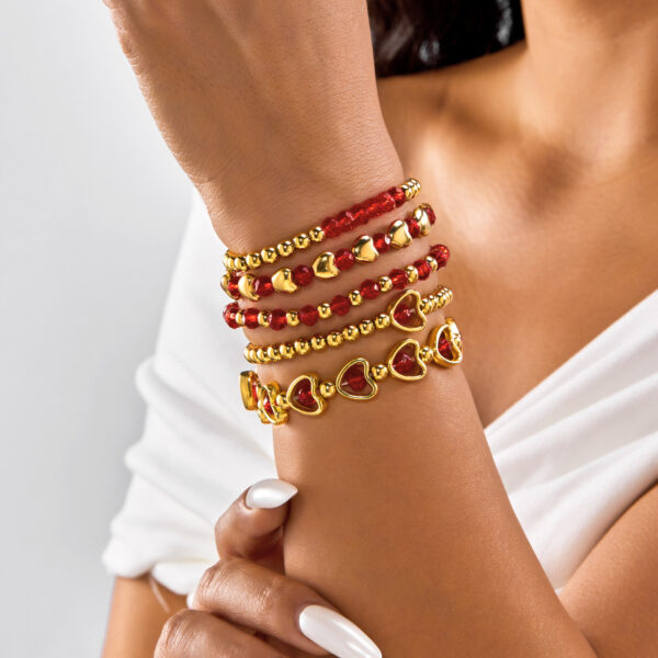 O1CN017W7tiI1bDS0QmLz2E_952103431-0-cib Wholesale Valentine's Day Creative Red Heart Crystal Bracelet Set