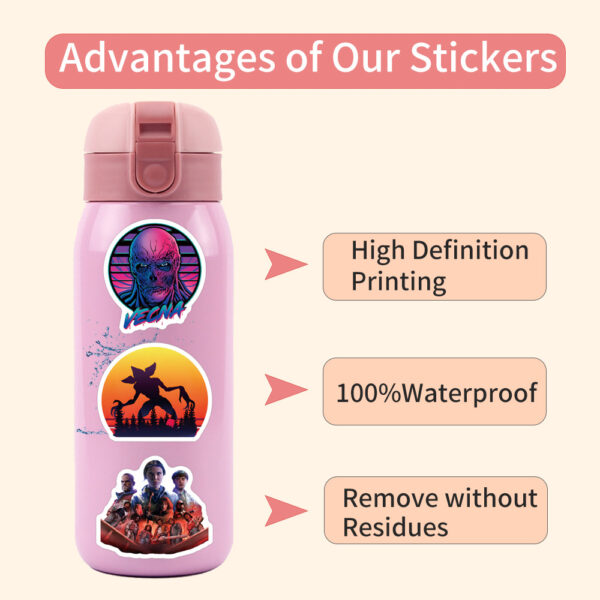 Wholesale 60pcs Red Monster Flower Cartoon Thriller Waterproof Vinyl Stickers