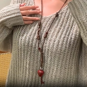 11#Necklace-1-brown rope love key d1191