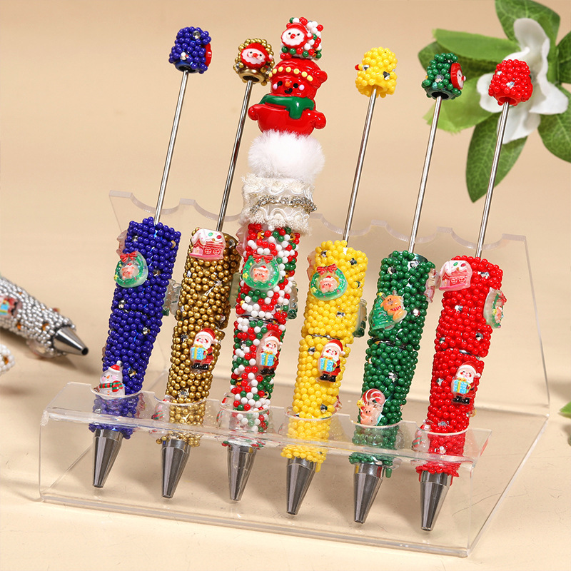 Wholesale Christmas Colorful Snowman Beadable Pens