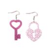 Wholesale Valentine's Day Acrylic Earrings Heart-shaped Key Lock Buckle Earrings
