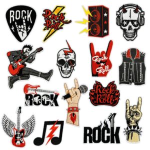 Wholesale Cartoon Black Music Skeleton Series Embroidery DIY Patches