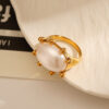 Wholesale Stainless steel ring plated with 18k gold