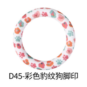 D45-colored leopard print dog footprints (65mm ring)